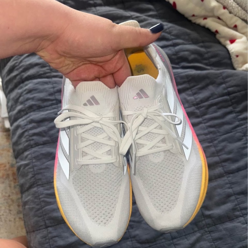 Adidas Women's White and Pink Athletic Shoes